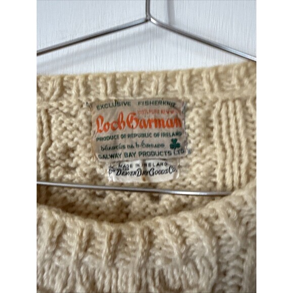Vtg Loch Garman Irish Cable Knit Fishermans Sweater Wool Ireland | Men's Large - Picture 3 of 15